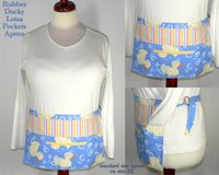 Rubber Ducky Multi-Pocket Half Apron, teachers, soap makers, craft shows, ONE apron fits waists up to 40" ready to ship