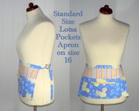 Rubber Ducky Multi-Pocket Half Apron, teachers, soap makers, craft shows, ONE apron fits waists up to 40" ready to ship