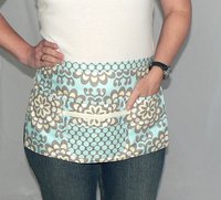 Wallflower Sky Multi-Pocket Vendor Apron with zipper pocket for Teacher, Waitress, 2 sizes made to order
