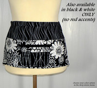 Zesty Zinnia waist apron with pockets for vendors, gardeners, servers, cute teacher apron with secure zipper pocket