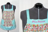 EMBROIDERY added to an apron purchased from my shop (name, short phrase, or monogram)