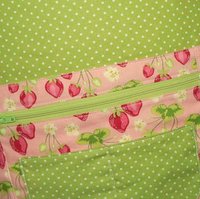 Strawberry Fields Teacher Apron with pockets, great for vendors with money pocket; servers; daycare;  photographers, fits waist up to 40"