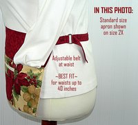 Christmas Floral Multi-Pocket Teacher Apron, Xmas Vendor Apron with money pocket, MADE to ORDER fits waists up to 40"