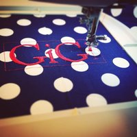 EMBROIDERY added to an apron purchased from my shop (name, short phrase, or monogram)