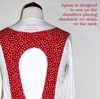Red and White Polka Dot 50s Smock, relaxed fit apron (h-back apron) made-to-order XS to 4X with pocket options
