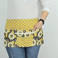Granite Bloom Multi-Pocket Apron with zipper pocket fits waists up to 40 inches, delightful gift for her, ready to ship