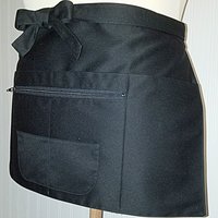 All Black Multi-Pocket Apron (Teacher + Vendor + Gardener + Photographer) Waitress Apron with zipper pocket, 2 sizes