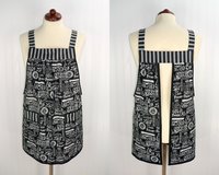 King of Kings Pinafore with no ties, relaxed fit smock with pockets, church potluck apron, LAST ONE made to order XS to Plus Size