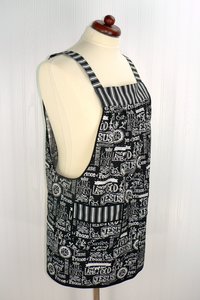 King of Kings Pinafore with no ties, relaxed fit smock with pockets, church potluck apron, LAST ONE made to order XS to Plus Size