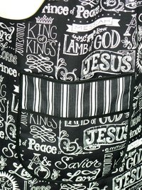 King of Kings Pinafore with no ties, relaxed fit smock with pockets, church potluck apron, LAST ONE made to order XS to Plus Size