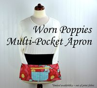 Worn Poppies Multi-Pocket Apron with money pocket for vendors; teachers; servers; delightful ready to ship teacher gift