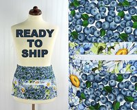 Blueberry Parfait multi-pocket apron, waist apron with money pocket, delightful teacher gift, standard size fits waists up to 40 inches 