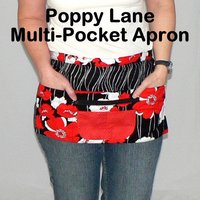 Poppy Lane 6 Pocket Teacher- Server- Vendor- Florist- Utility APRON- for gardening, crafting, or classroom, 2 sizes