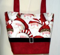 Leopard Santa Christmas Purse with velvet belt and rhinestone buckle, Cute Santa Bag, handmade after order
