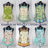 Custom Planned Pinafore Apron (choose your own cotton fabrics) relaxed fit smock with pockets, made-to-order XS to 5X