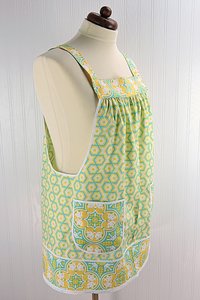 Notting Hill Hexagons Pinafore with no ties, relaxed fit smock with pockets,  XS to 5X