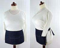 Sturdy Denim Half Apron (Teacher, Vendor, Gardener, Artist) sturdy 6 Pocket Waitress Apron with zipper pocket