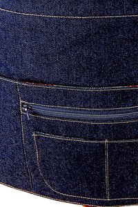 Sturdy Denim Half Apron (Teacher, Vendor, Gardener, Artist) sturdy 6 Pocket Waitress Apron with zipper pocket