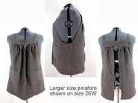 XS - 5X Natural LINEN Pinafore Apron with no ties (22 color options) Washed Linen Relaxed Fit Smock with pockets, handmade by Laurie