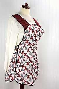 SHIPS FAST~ Gnome for the Holidays Retro 50s Christmas Smock, relaxed fit H-back apron, 1st sample available (fits L/XL) ready to ship