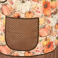 XS - 5X Harvest Pumpkins Pinafore with no ties, relaxed fit smock with pockets, fall apron, Susan Winget Harvest
