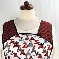SHIPS FAST~ Gnome for the Holidays Retro 50s Christmas Smock, relaxed fit H-back apron, 1st sample available (fits L/XL) ready to ship