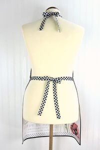 Ooh La La! Retro Chef Apron, pretty hostess apron, romantic Paris Toile with poppies and the Eiffel Tower, ties at neck and waist