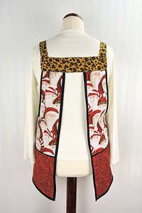 SHIPS FAST~ Delightful Leopard Santa Scrapbuster Pinafore with no ties, relaxed fit smock with pockets fits L/XL/2X ready to ship now