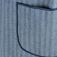 Herringbone Stripe Denim Pinafore with no ties, relaxed fit denim apron, very sturdy artist smock w/ pockets XS to 5X