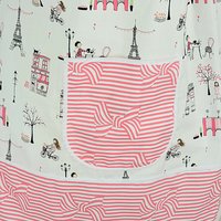 Romantic Paris Valentine Pinafore Apron with no ties, relaxed fit smock apron with pockets, LAST ONE made to order