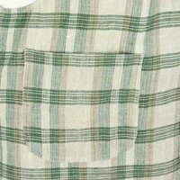 Neutral Plaid Washed Linen Pinafore Apron with no ties, 100% linen smock with pockets, made to order XS - Plus sizes