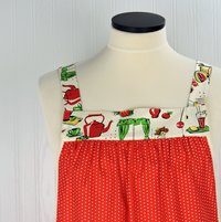 50s Kitchen Pinafore Apron with no ties, smock apron with pockets made-to-order XS to 5X, select fabric arrangement options