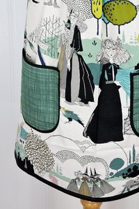 SHIPS FAST~ A Ghastlie Pastoral in Potion Blue Pinafore Apron with no ties fits L/XL/2X, relaxed fit smock with pockets ready to ship