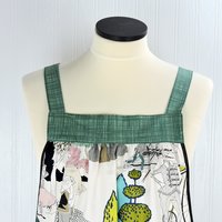 SHIPS FAST~ A Ghastlie Pastoral in Potion Blue Pinafore Apron with no ties fits L/XL/2X, relaxed fit smock with pockets ready to ship