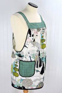 SHIPS FAST~ A Ghastlie Pastoral in Potion Blue Pinafore Apron with no ties fits L/XL/2X, relaxed fit smock with pockets ready to ship