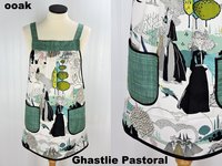 SHIPS FAST~ A Ghastlie Pastoral in Potion Blue Pinafore Apron with no ties fits L/XL/2X, relaxed fit smock with pockets ready to ship