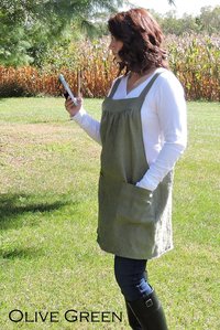 XS - 5X Natural LINEN Pinafore Apron with no ties (22 color options) Washed Linen Relaxed Fit Smock with pockets, handmade by Laurie
