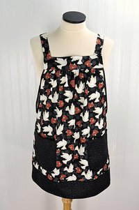 SHIPS FAST~ Peace Doves Pinafore with no ties, relaxed fit smock with pockets fits L/XL/2X, Christmas baking apron ready to ship now