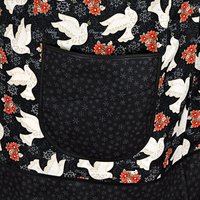Peace Doves Pinafore with no ties, relaxed fit smock with pockets fits L/XL/2X, Christmas baking apron ready to ship now