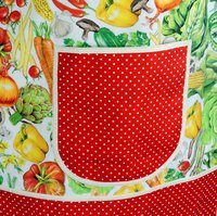 Veggie Patch Pinafore with no ties, relaxed fit smock with pockets, garden harvest kitchen apron, 3 sizes made to order, XS to 5X plus size