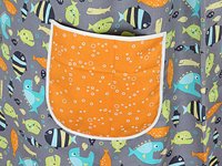 SHIPS FAST~ Colorful Fish Pinafore Apron, swim-suit cover-up, relaxed fit smock with pockets fits L/XL/2X, ready to ship