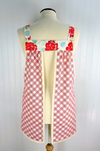SHIPS FAST~ Cheeky Picnic Pinafore with no ties, relaxed fit smock with pockets, retro farmhouse apron, standard size L-XL-2X ready to ship