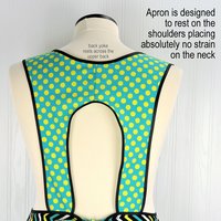 Mini Chic Chevron in Lagoon, Retro 50s Smock Apron with pockets, relaxed fit with no neck ties (H-back apron) made to order XS to 4X