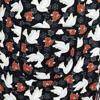 Winter Bliss Peace Doves Pinafore with no ties, relaxed fit smock with pockets fits L/XL/2X, Christmas apron ready to ship