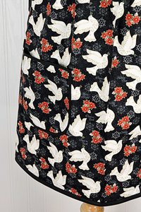 Winter Bliss Peace Doves Pinafore with no ties, relaxed fit smock with pockets fits L/XL/2X, Christmas apron ready to ship