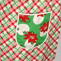 SHIPS FAST~ Swell Christmas Plaid Pinafore with no ties, relaxed fit smock with pockets fits L/XL/2X, Christmas baking apron, one of a kind