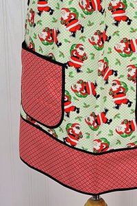 Holly Jolly Santa (on mint green) Pinafore with no ties, relaxed fit smock with pockets, Multi-Cultural Santas, made to order XS to 5X