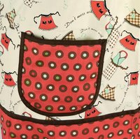 Domestic Diva Apron Toss Pinafore Apron with no ties, relaxed fit smock with pockets, standard size fits L-XL-2X, ready to ship