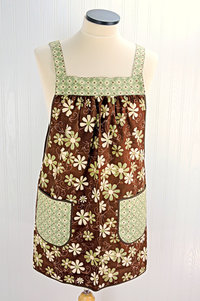 SHIPS FAST~ Grandma's House Pinafore Apron with no ties, relaxed fit smock with pockets, standard size fits L-XL-2X, ready to ship