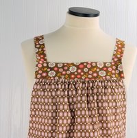 SHIPS FAST~ Indian Summer Polka Dot Pinafore, retro hostess apron, relaxed fit smock with pockets fits L/XL/2X, ready to ship
